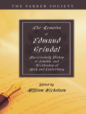 cover image of The Remains of Edmund Grindal, D.D.